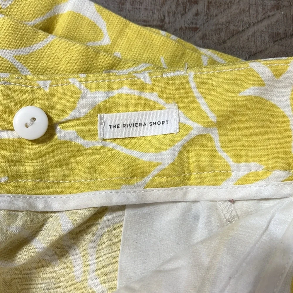LOFT yellow floral linen shorts size 8 - Picture 5 of 7